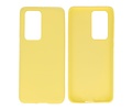 BAOHU Hoesje Geschikt voor de Huawei P40 Pro - Backcover Color Telefoonhoesje - Geel