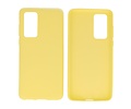 BAOHU Hoesje Geschikt voor de Huawei P40 - Backcover Color Telefoonhoesje - Geel