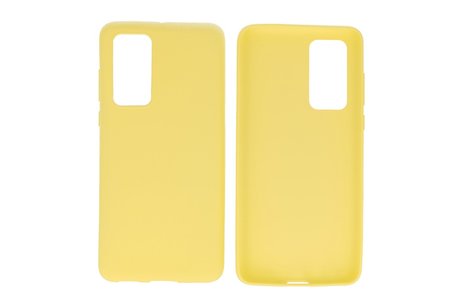 BAOHU Hoesje Geschikt voor de Huawei P40 - Backcover Color Telefoonhoesje - Geel