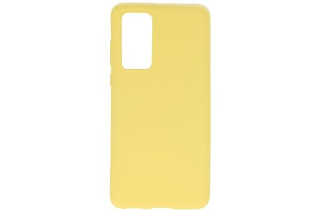 BAOHU Hoesje Geschikt voor de Huawei P40 - Backcover Color Telefoonhoesje - Geel