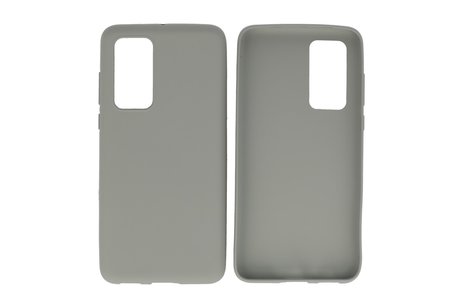 BAOHU Hoesje Geschikt voor de Huawei P40 - Backcover Color Telefoonhoesje - Grijs