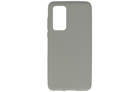 BAOHU Hoesje Geschikt voor de Huawei P40 - Backcover Color Telefoonhoesje - Grijs