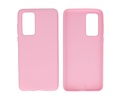 BAOHU Hoesje Geschikt voor de Huawei P40 - Backcover Color Telefoonhoesje - Roze