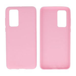 BAOHU Hoesje Geschikt voor de Huawei P40 - Backcover Color Telefoonhoesje - Roze