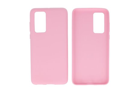 BAOHU Hoesje Geschikt voor de Huawei P40 - Backcover Color Telefoonhoesje - Roze