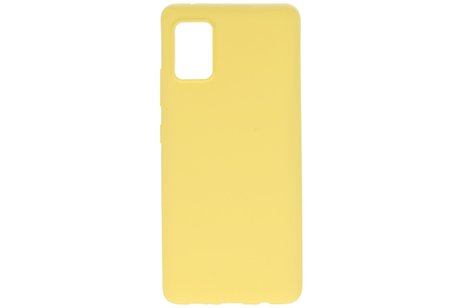 BAOHU Hoesje Geschikt voor de Samsung Galaxy A51 5G - Backcover Color Telefoonhoesje - Geel
