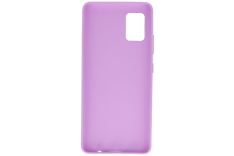 BAOHU Hoesje Geschikt voor de Samsung Galaxy A51 5G - Backcover Color Telefoonhoesje - Paars