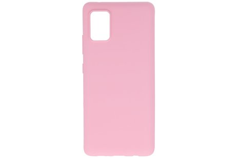 BAOHU Hoesje Geschikt voor de Samsung Galaxy A51 5G - Backcover Color Telefoonhoesje - Roze