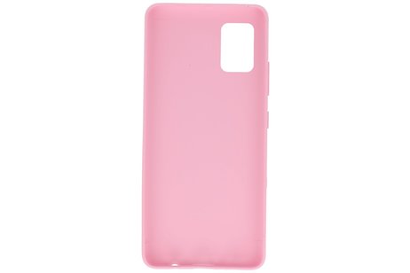 BAOHU Hoesje Geschikt voor de Samsung Galaxy A51 5G - Backcover Color Telefoonhoesje - Roze