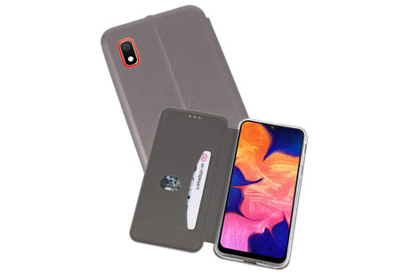 Slim Folio Case - Book Case Telefoonhoesje - Folio Flip Hoesje - Geschikt voor Samsung Galaxy A10 - Grijs