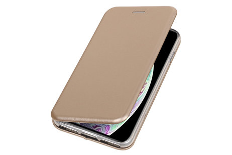 Slim Folio Case - Book Case Telefoonhoesje - Folio Flip Hoesje - Geschikt voor iPhone X  / iPhone Xs - Goud