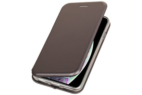 Slim Folio Case - Book Case Telefoonhoesje - Folio Flip Hoesje - Geschikt voor iPhone X  / iPhone Xs - Grijs