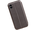 Slim Folio Case - Book Case Telefoonhoesje - Folio Flip Hoesje - Geschikt voor iPhone X  / iPhone Xs - Grijs