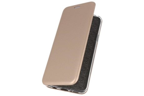 Slim Folio Case - Book Case Telefoonhoesje - Folio Flip Hoesje - Geschikt voor Samsung Galaxy A8 2018 - Goud