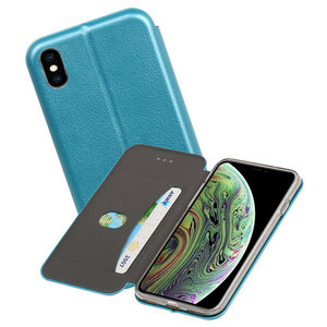 Slim Folio Case - Book Case Telefoonhoesje - Folio Flip Hoesje - Geschikt voor iPhone X  / iPhone Xs - Blauw