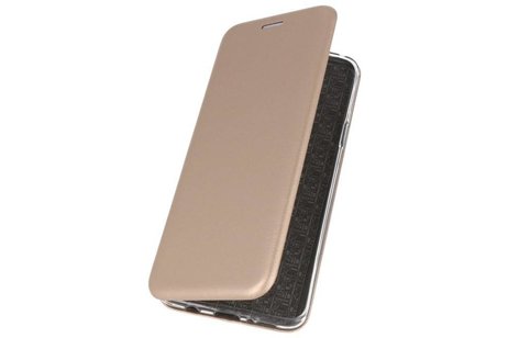 Slim Folio Case - Book Case Telefoonhoesje - Folio Flip Hoesje - Geschikt voor Huawei P40 Lite E - Goud