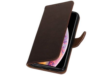 Zakelijke Book Case Telefoonhoesje Geschikt voor de iPhone 6 Plus - Portemonnee Hoesje - Pasjeshouder Wallet Case - Mocca