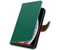 Zakelijke Book Case Telefoonhoesje Geschikt voor de Samsung Galaxy J1 J100F - Portemonnee Hoesje - Pasjeshouder Wallet Case - Groen