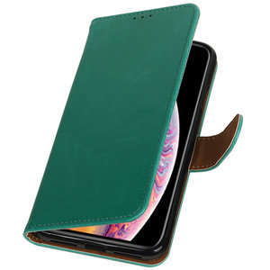 Zakelijke Book Case Telefoonhoesje Geschikt voor de Samsung Galaxy J1 J100F - Portemonnee Hoesje - Pasjeshouder Wallet Case - Groen