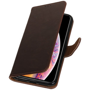 Zakelijke Book Case Telefoonhoesje Geschikt voor de Samsung Galaxy J1 J100F - Portemonnee Hoesje - Pasjeshouder Wallet Case - Mocca