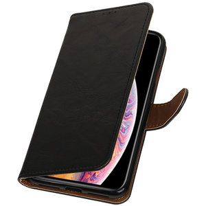 Pull Up TPU PU Leder Bookstyle Wallet Case Hoesje voor Moto G4 Zwart