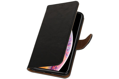 Pull Up TPU PU Leder Bookstyle Wallet Case Hoesje voor Moto G4 Zwart