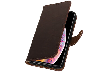 Zakelijke Book Case Telefoonhoesje Geschikt voor de Huawei Honor 4 A / Y6 - Portemonnee Hoesje - Pasjeshouder Wallet Case - Mocca