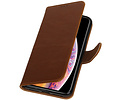 Pull Up TPU PU Leder Bookstyle Wallet Case Hoesjes voor HTC One X10 Bruin