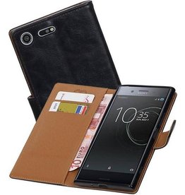 BAOHU Zakelijke Bookstyle Hoesje voor Xperia XZ Zwart