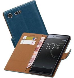 BAOHU Zakelijke Bookstyle Hoesje voor Xperia XZ Blauw