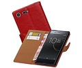 BAOHU Zakelijke Book Case Telefoonhoesje Geschikt voor de Sony Xperia XZ - Portemonnee Hoesje - Pasjeshouder Wallet Case - Rood