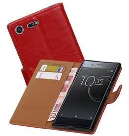 BAOHU Zakelijke Bookstyle Hoesje voor Xperia XZ Rood
