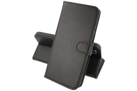 Echt Lederen Book Case Hoesje - Leren Portemonnee Telefoonhoesje - Geschikt voor Samsung Galaxy A22 4G - Zwart