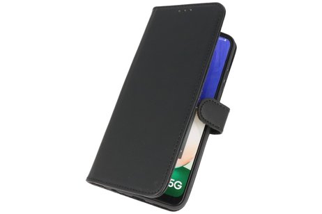 Echt Lederen Book Case Hoesje - Leren Portemonnee Telefoonhoesje - Geschikt voor Samsung Galaxy A22 4G - Zwart