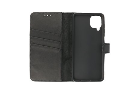 BAOHU Echt Lederen Book Case Hoesje - Leren Portemonnee Telefoonhoesje - Geschikt voor Samsung Galaxy A22 4G - Zwart