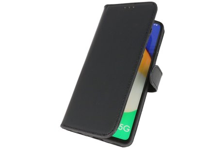 Echt Lederen Book Case Hoesje - Leren Portemonnee Telefoonhoesje - Geschikt voor Samsung Galaxy A52 5G - Zwart