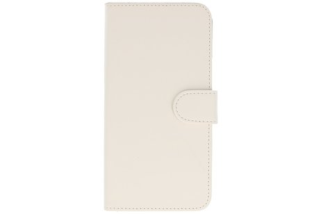 Effen Bookstyle Hoes voor Galaxy J1 J100F Wit