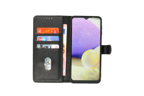 Zakelijke Book Case Telefoonhoesje - Portemonnee Hoesje - Geschikt voor Samsung Galaxy A03 Core - Zwart