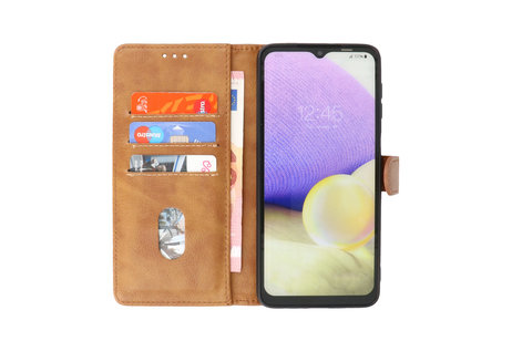 Zakelijke Book Case Telefoonhoesje - Portemonnee Hoesje - Geschikt voor Samsung Galaxy A03 Core - Bruin