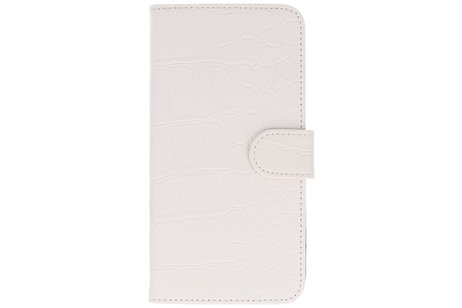 Krokodil Bookstyle Hoes voor Galaxy A5 (2016) A510F Wit