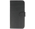 Croco Bookstyle Wallet Case Hoesje voor Galaxy Core i8260 Zwart