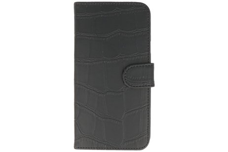 Croco Bookstyle Wallet Case Hoesje voor Galaxy Trend Lite S7390 Zwart