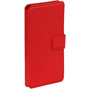 Cross Pattern TPU Bookstyle voor iPhone 7 Plus / 8 Plus Rood