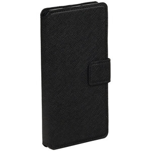 Cross Pattern TPU Bookstyle Hoesje - Wallet Case Telefoonhoesje - Geschikt voor Samsung Galaxy J2 (2016) Zwart