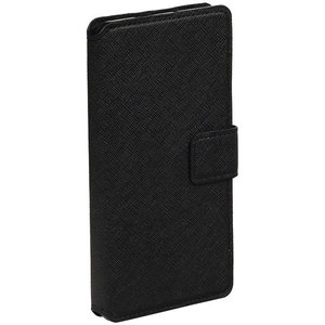 Cross Pattern TPU Bookstyle Wallet Case Hoesje voor Moto G4 Zwart