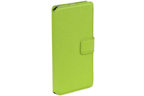 Cross Pattern TPU Bookstyle Wallet Case Hoesje voor Moto G4 Groen