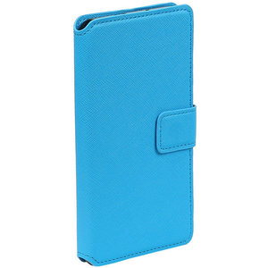 Cross Pattern TPU Bookstyle Wallet Case Hoesje Geschikt voor Huawei Mate 9 Blauw