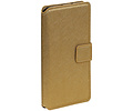 Cross Pattern TPU Bookstyle Wallet Case Hoesjes voor Xperia C6 Goud