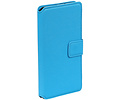 Cross Pattern TPU Bookstyle Wallet Case Hoesjes voor Xperia XA Blauw