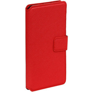 Cross Pattern TPU Bookstyle Wallet Case Hoesjes voor HTC Desire 825 Rood